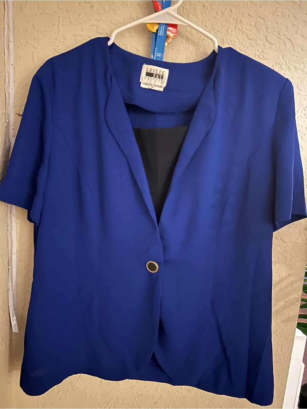 FRIENDS Royal Blue Short Sleeve Single-Button Blazer